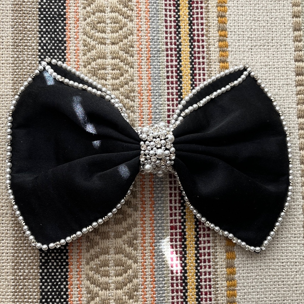 Mignonne Gavigan Black Bow with Silver Accents